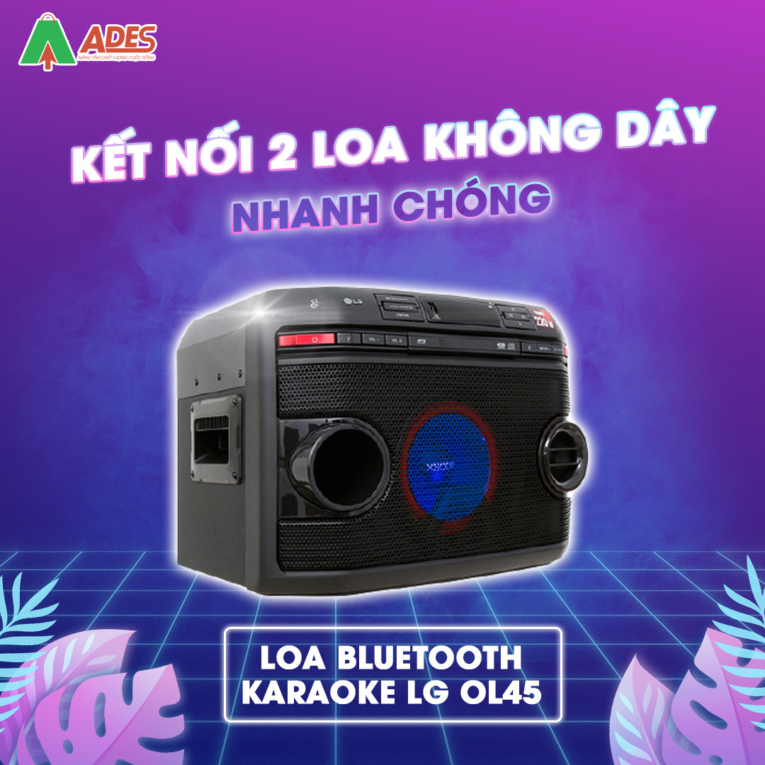 ket noi 2 loa Loa Bluetooth Karaoke LG OL45